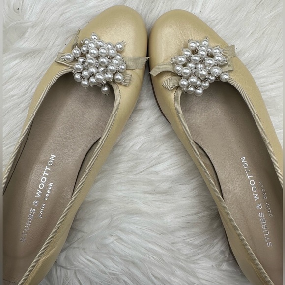 Stubbs & Wooton Pearl Gates Mules With Crystal Beads Detail Size 10 - Picture 7 of 9